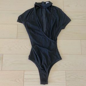 LF Black Halter Neckline Bodysuit Size XS